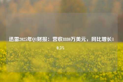 迅雷2025年Q1财报：营收8880万美元，同比增长10.5%    第1张