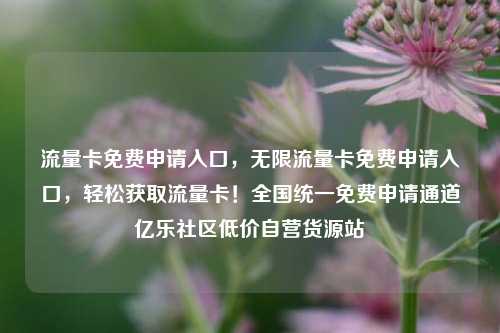 流量卡免费申请入口，无限流量卡免费申请入口	，轻松获取流量卡！全国统一免费申请通道亿乐社区低价自营货源站  第1张