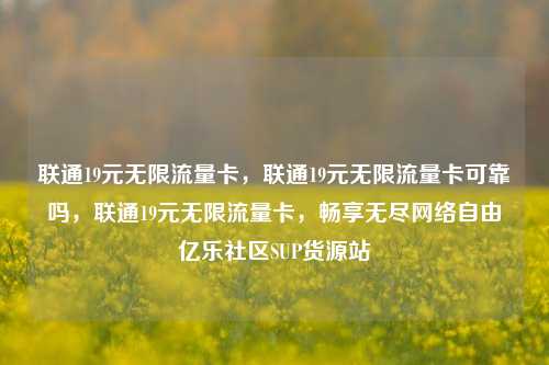 联通19元无限流量卡，联通19元无限流量卡可靠吗，联通19元无限流量卡	，畅享无尽网络自由亿乐社区SUP货源站  第1张