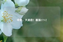 中美，大消息！暴涨277%！